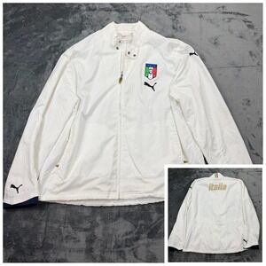 Puma Italia FIGC Soccer Track Jacket White Mens XXL‎ Full Zip Windbreaker